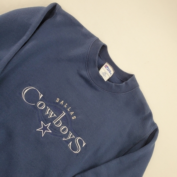 Vtg Cowboys Pro Player Sweatshirt Boy 18 20 Men S M Embroiderd Logo Boxy USA 90s - Picture 5 of 10